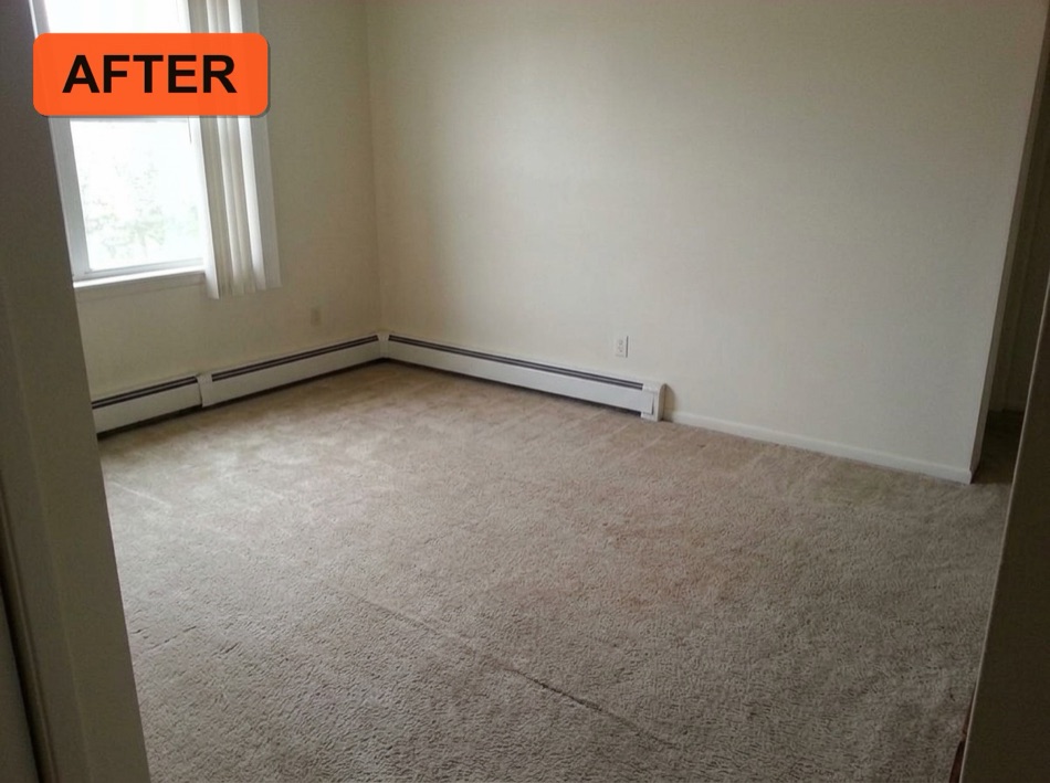 Same living room cleared and clean, after