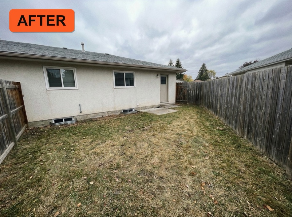Same backyard cleared and tidy, after